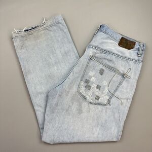 Vintage Rocawear Jeans Mens 38 38x30 Light Wash Baggy Embroidered Hip Hop Skate